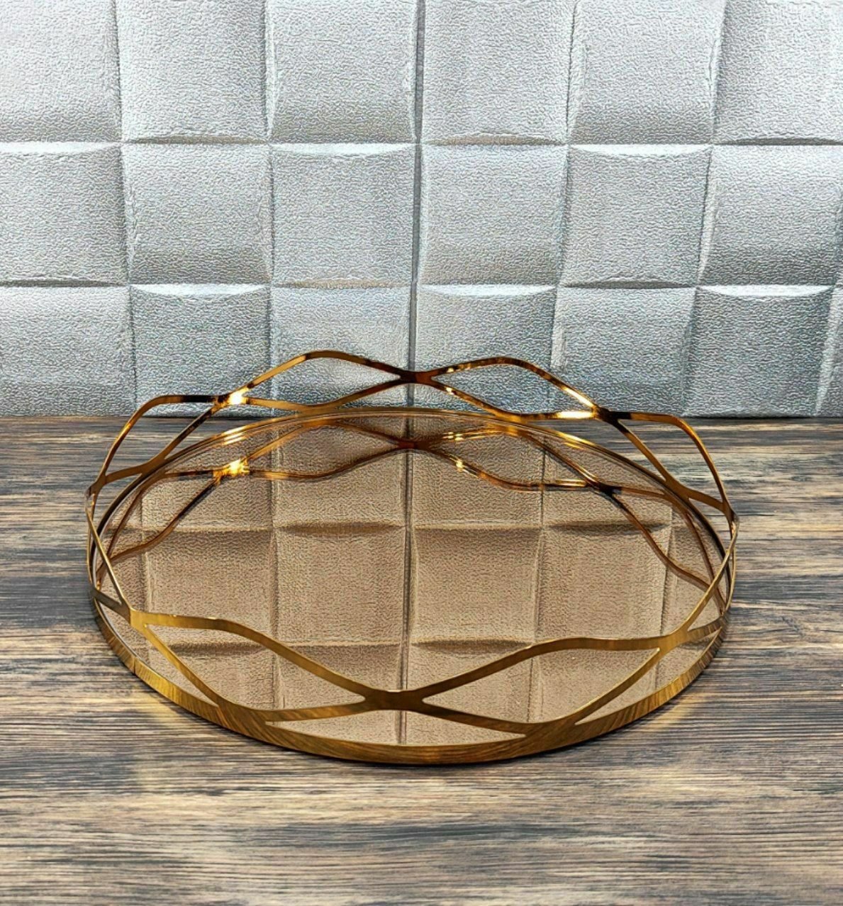 سینی کف طلایی گرد