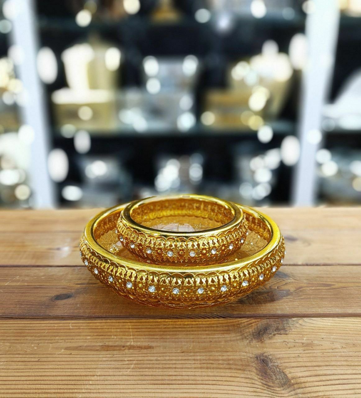 پیاله و پیش دستی آبکاری طلا