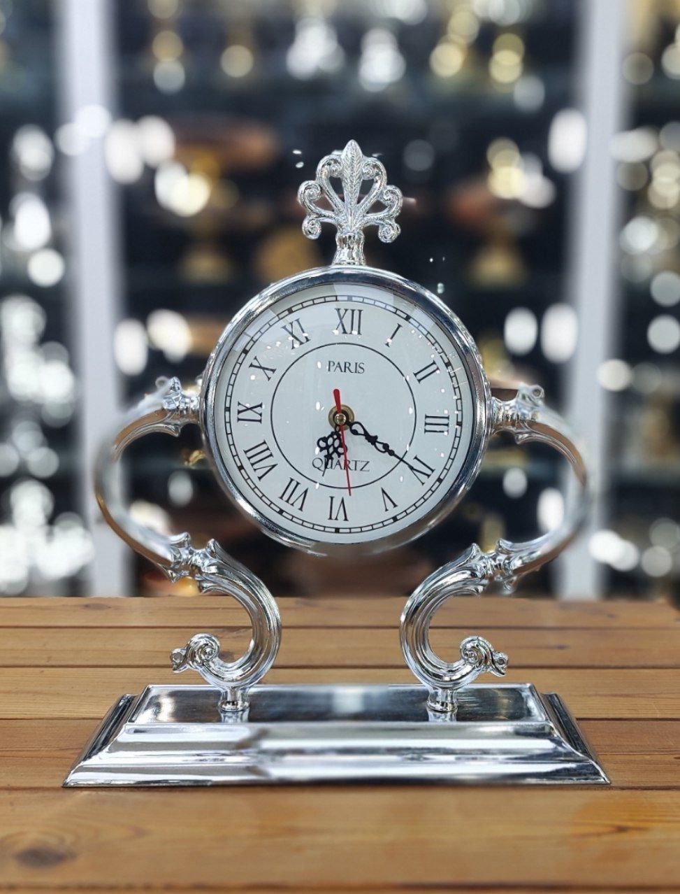 ساعت رومیزی رنگ سیلور