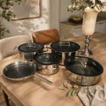 سرویس قابلمه ۹ پارچه عرشیا مدل SS050-3543 کف لیزری