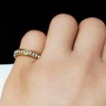 انگشتر زنانه استیل نگین دار سایز 7 رنگ ثابت ضد حساسیت